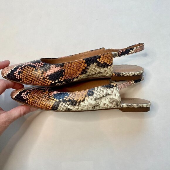 Madewell Margot Slingback Flat in Snake Embossed Leather 6 - Picture 4 of 8